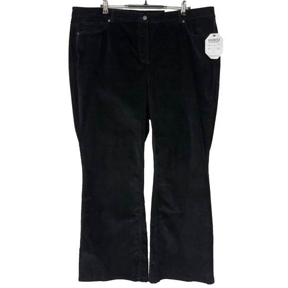 Liz Claiborne Pants Womens 22W Black Corduroy Flare Stretch 44x32 Slender NWT - Picture 1 of 8